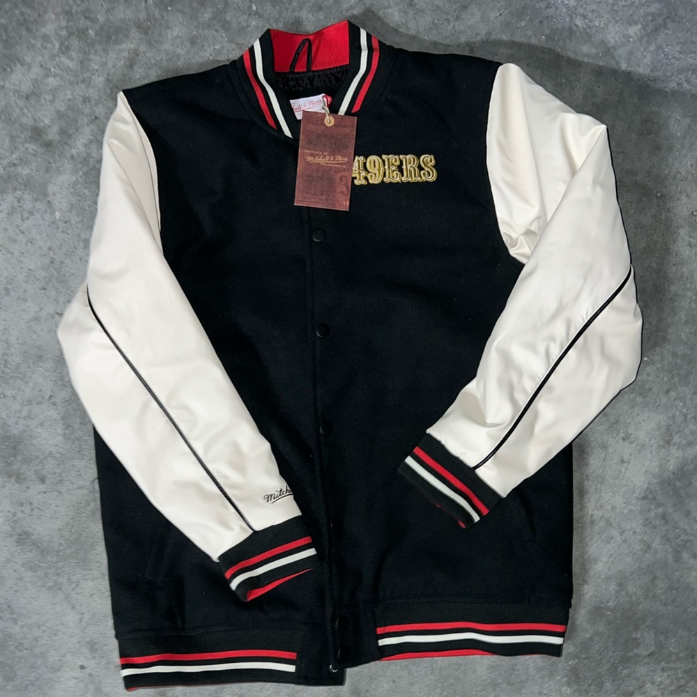 Mitchell & Ness‎ 49ers Varsity Jacket-Style Coat with White Sleeves Boys 14/16